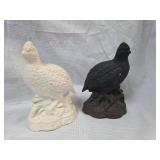 Black and White Ceramic Bird Figurines