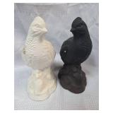 Black and White Ceramic Bird Figurines