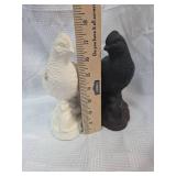 Black and White Ceramic Bird Figurines