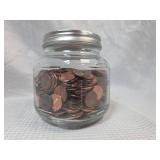 Penny Collection in Glass Jar