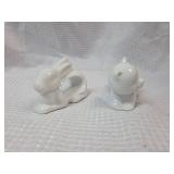 White Porcelain Bunny and Bear Napkin Rings Set