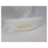 Glasbake White Wheat Pattern Casserole Dish