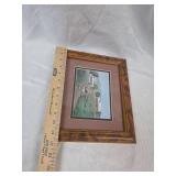 Framed Rural Farmhouse Print with Horse-Drawn Wagon