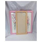 Pink Framed Rose Watercolor Prints - Set of 3