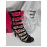 Pleaser Black Patent Gladiator Stiletto Sandals Size 11