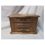 Wooden Jewelry Box with Mirror