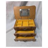 Wooden Jewelry Box with Mirror