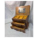 Wooden Jewelry Box with Mirror
