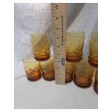 Vintage Amber Glasses Set of 8