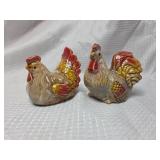 Miniature Ceramic Rooster Salt & Pepper Shakers
