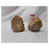 Miniature Ceramic Rooster Salt & Pepper Shakers