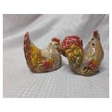Miniature Ceramic Rooster Salt & Pepper Shakers