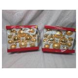 Gold Glass Christmas Ball Ornaments - 12 Pack