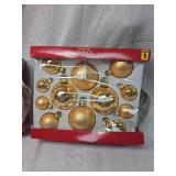 Gold Glass Christmas Ball Ornaments - 12 Pack