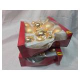 Gold Glass Christmas Ball Ornaments - 12 Pack