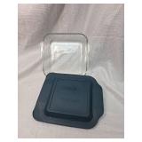 Pyrex Glass Storage Container with Gray Lid 2QT 8Ã8