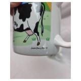 Holstein Cow Farm Scene Coffee Mugs Set of 4