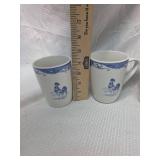 Mulberry Home Collection Blue Rooster Mugs Set of 4