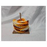 Handmade Crochet Coasters Set with Wooden Stand