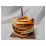 Handmade Crochet Coasters Set with Wooden Stand