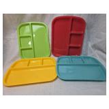 Colorful Divided Lunch Plates Set of 4