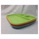 Colorful Divided Lunch Plates Set of 4