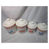 Country Farm Animal Ceramic Canister Set