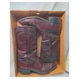 Dan Post Western Boots - Cherry Red Leather Size 10.5