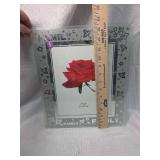Family Glass Photo Frame with Red Rose Print