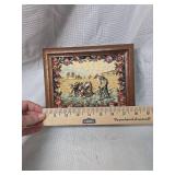 Decorative Wooden Jewelry Box with Tapestry Scene