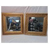 Ornate Gold mirrors with Floral Pattern