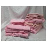 Pink Cotton Terry Cloth Towel Set