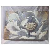 White and Gold Floral Canvas Art