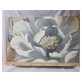 White and Gold Floral Canvas Art