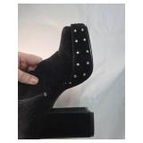 Black Suede Studded Knee-High Boots 5.5