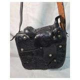 Western Saddle Style Leather Handbag