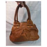 Antonio Melani Brown Leather Handbag with Wrapped Handles