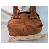 Antonio Melani Brown Leather Handbag with Wrapped Handles