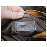 Antonio Melani Brown Leather Handbag with Wrapped Handles