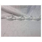 White Ceramic Bird Candle Holders - Set of 4