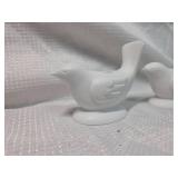 White Ceramic Bird Candle Holders - Set of 4