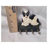 Black and White Cow Key Hook Rack