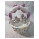 Gray Kittens Ice Cream Bowl Figurine