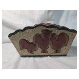 Decorative Rooster wooden basket