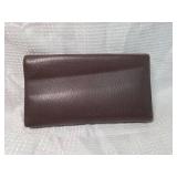 Brown Leather Tri-fold Wallet with Silver Accent