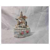 Unicorn Trinket Box with Rose Accents
