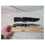 Fixed Blade Hunting Knife with Leather Sheath