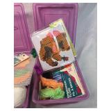 Needlework Supply Lot with Storage