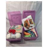 Needlework Supply Lot with Storage