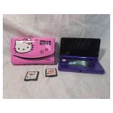 Nintendo 3DS Purple Console with Hello Kitty Case and Games